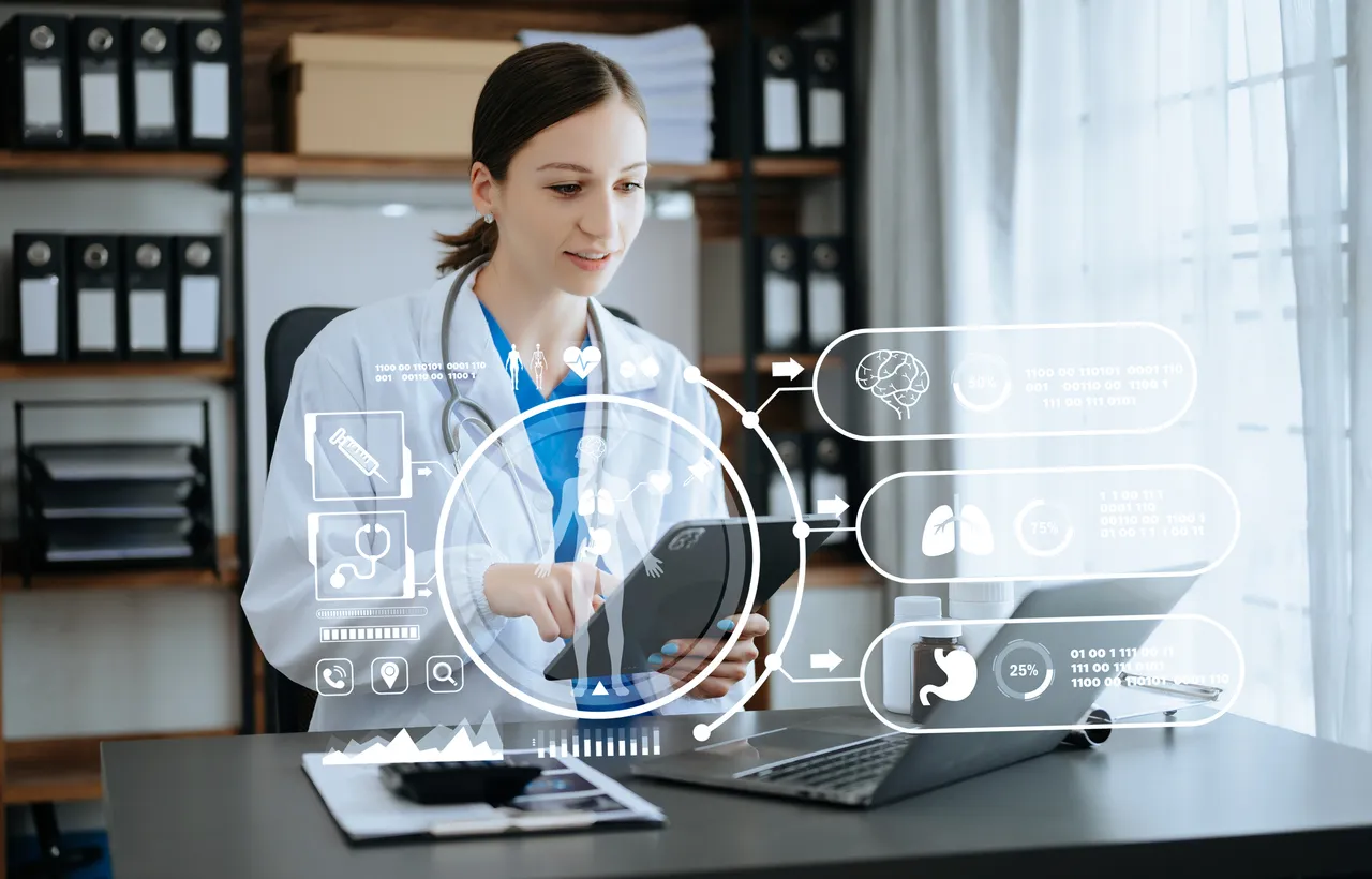 Healthcare analytics dashboard displaying patient engagement data and population health insights to support proactive care management.