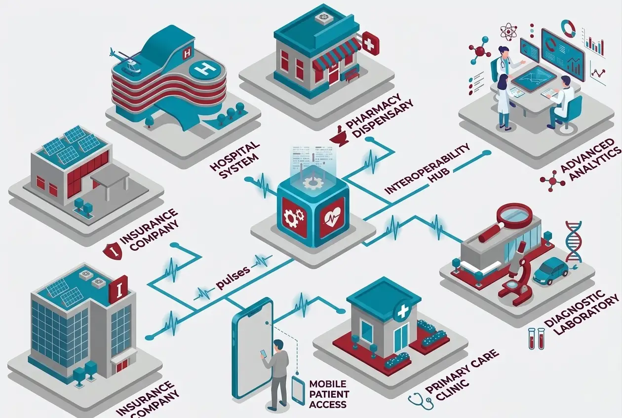 EHR interoperability connecting medical practice systems and healthcare data