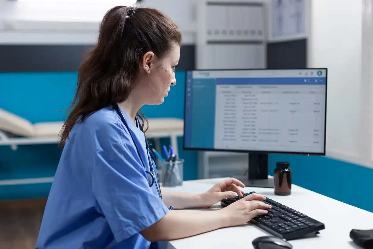 Medical practice staff managing administrative workflows